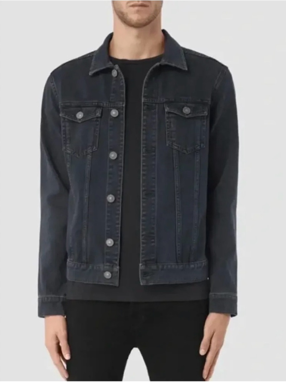 AllSaints Mallaig Denim Jacket Button Up Men’s Jacket Size S